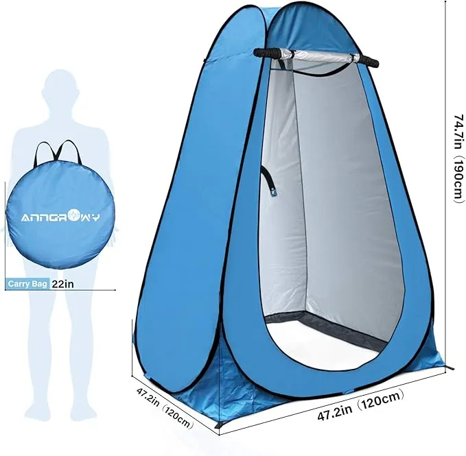 anngrowy Pop Up Privacy Tent Shower Tent Portable Outdoor Camping Bathroom Toilet Tent Changing Dressing Room Privacy Shelters Room for Hiking and Beach Sun Shelter Picnic Fishing– UPF40  Waterproof