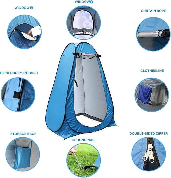 anngrowy Pop Up Privacy Tent Shower Tent Portable Outdoor Camping Bathroom Toilet Tent Changing Dressing Room Privacy Shelters Room for Hiking and Beach Sun Shelter Picnic Fishing– UPF40  Waterproof