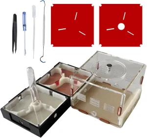 Ant Farm Nest STEM Science Learning Kit DIY Terrarium Kit Care for Live Ants Ant Habitat with Water Tower Nurturing Room and Comprehensive Observation-Set 3