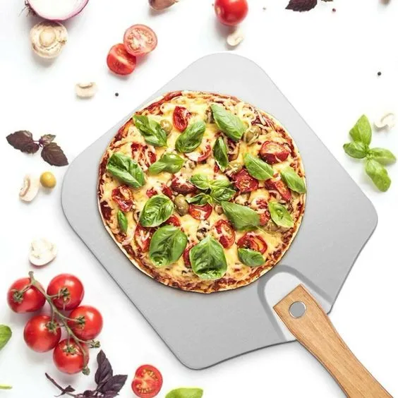 Anygleam 12*14 Inch Pizza Shovel With Foldable Wooden Handle Bakeware Kitchen Tools No Oxidation