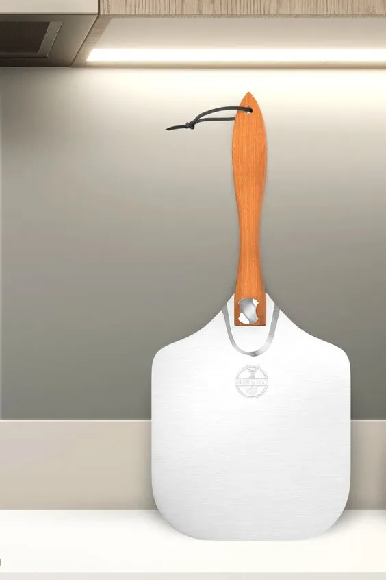 Anygleam 12*14 Inch Pizza Shovel With Foldable Wooden Handle Bakeware Kitchen Tools No Oxidation