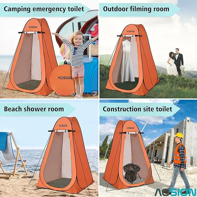 AOSION Privacy Shower Tent,Pop Up Changing Tent,Camp Bathroom Changing Dressing Room,Portable Toilet Tent with Carry Bag for Camping, Beach