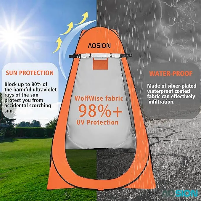 AOSION Privacy Shower Tent,Pop Up Changing Tent,Camp Bathroom Changing Dressing Room,Portable Toilet Tent with Carry Bag for Camping, Beach