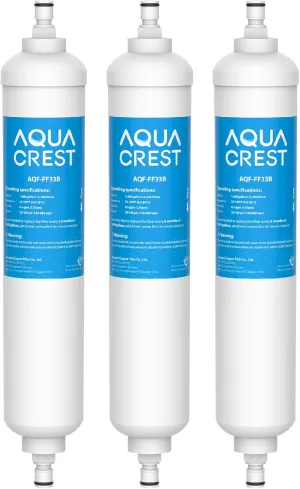 AQUA CREST GXRTQR Inline Water Filter, Replacement for GE® GXRTQR, Reduces Chlorine, Fluoride, Limescale and More, 3 Filters (Package may vary)