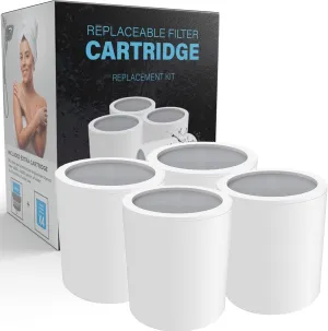 Aqua Earth 15 Stage Replacement Premium Filter Cartridge Mega Pack 4 Cartridges (No Housing), Compatible with Any Shower Filter of Similar Design Universal High output