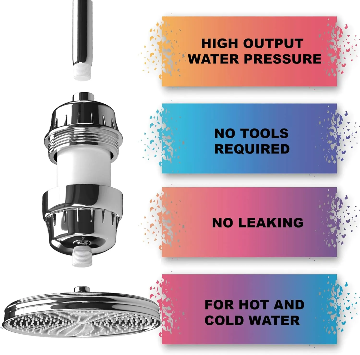 Aqua Earth Shower Filter For Hard Water Removes Chlorine and Harmful Substances Showerhead Filter High Output Activated Carbon remove Other Sediments Vitamin C