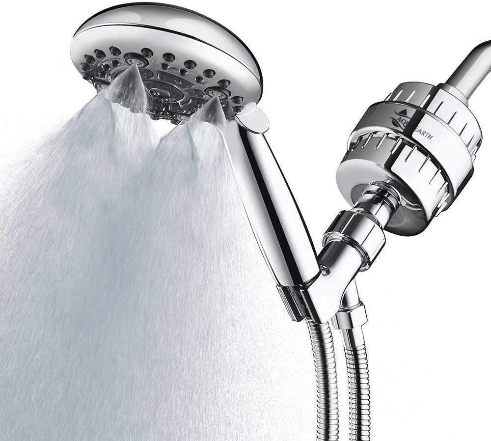 Aqua Earth Shower Filter For Hard Water Removes Chlorine and Harmful Substances Showerhead Filter High Output Activated Carbon remove Other Sediments Vitamin C