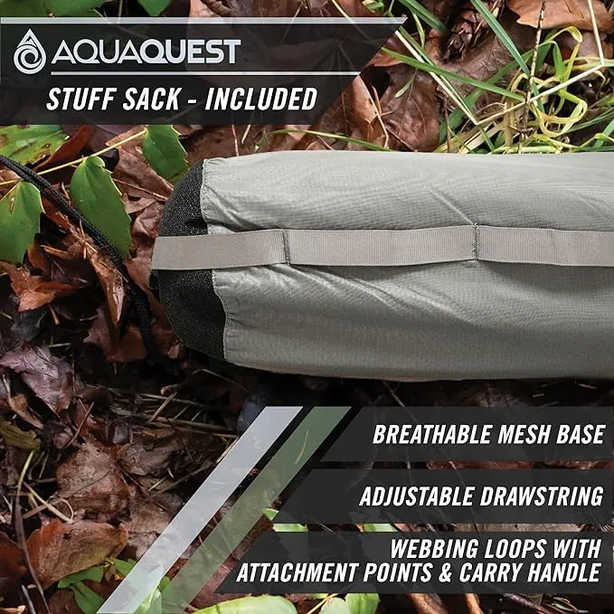 AquaQuest Safari Camping Tarp - Lightweight Durable Rain Fly - Waterproof Camping Essentials for Hiking, Backpacking & Hammock, 20 x 13 ft, Stealth Gray