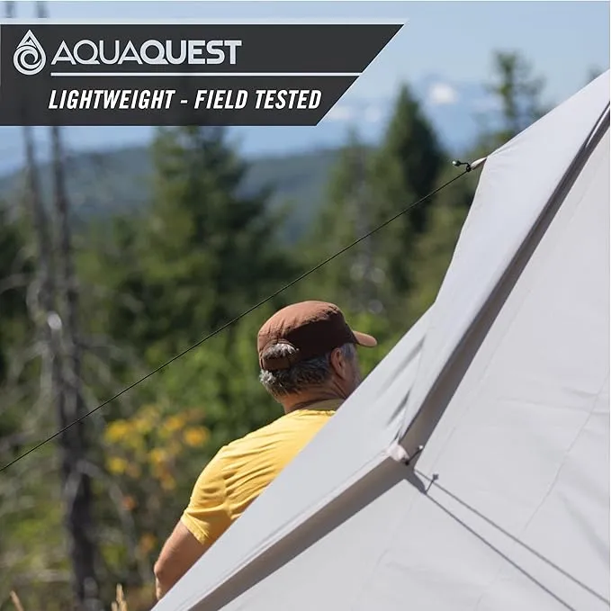 AquaQuest Safari Camping Tarp - Lightweight Durable Rain Fly - Waterproof Camping Essentials for Hiking, Backpacking & Hammock, 20 x 13 ft, Stealth Gray