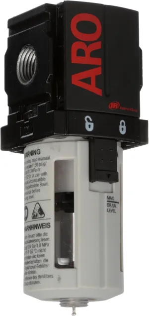 ARO Ingersoll Rand ARO F35121-400-VS Air Line Filter, 1/4" NPT - 150 psi Max Inlet, Black