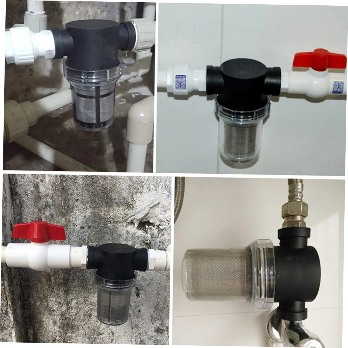 Artibetter Water Purifier Pre-Filter Cup 4 Interfaces 20 Mesh Hard Water Filter Leakproof Easy to Clean PVC Material