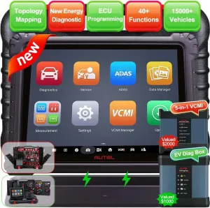 Autel MaxiSys Ultra EV OBD2 Scanner, Diagnostic Scan Tool, High Voltage Battery Pack Analysis, Motor TruSpeed Repair, Better Ultra MS919 MS909, w/EVDiag Box, ECU Programming, 5-in-1 VCMI, 40  Reset