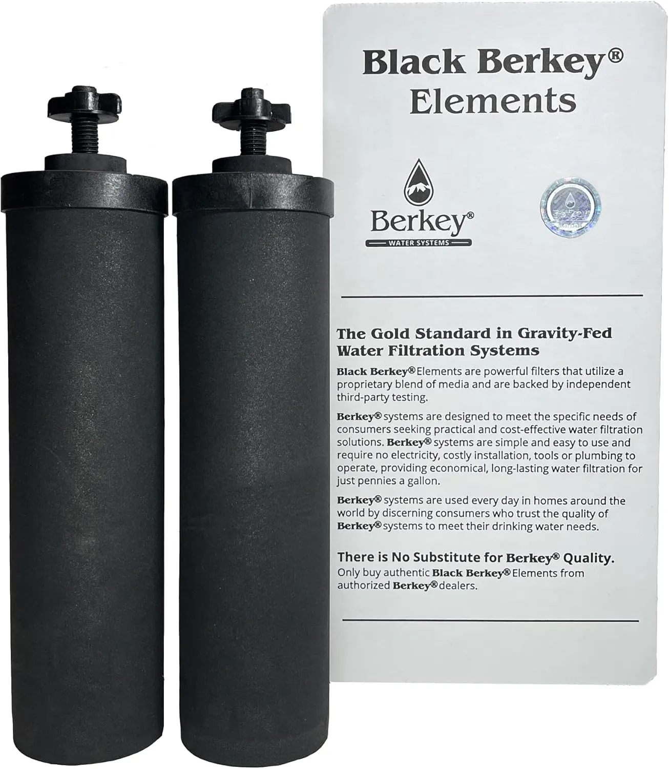 Authentic Black Berkey Elements BB9-2 Filters for Berkey Water Systems (Set of 2)