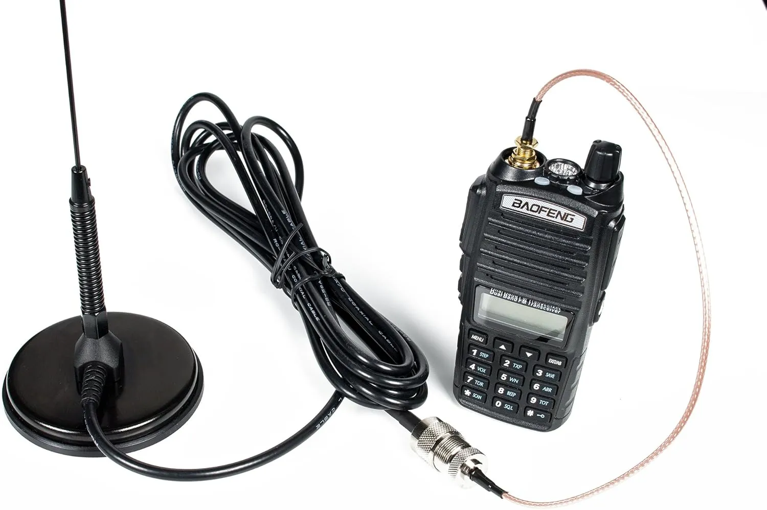 Authentic Genuine Nagoya UT-72 Super Loading Coil 20-Inch Magnetic Mount (Heavy Duty) VHF/UHF (144/430Mhz) Antenna PL-259, includes additional SMA Adaptor for BTECH and BaoFeng Handheld Radios