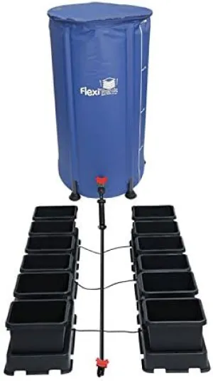 AutoPot easy2grow 12 Pot System with 2.2 Gallon pots and 25 Gallon FlexiTank - Self-Watering, Gravity-Fed Hydroponic System, Indoor, Black