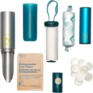 Backpacking Trowel Toilet Kit - Includes Aluminum Camping Shovel, Toilet Paper, Packout Bags, Soap Flakes & Compressed Towelettes