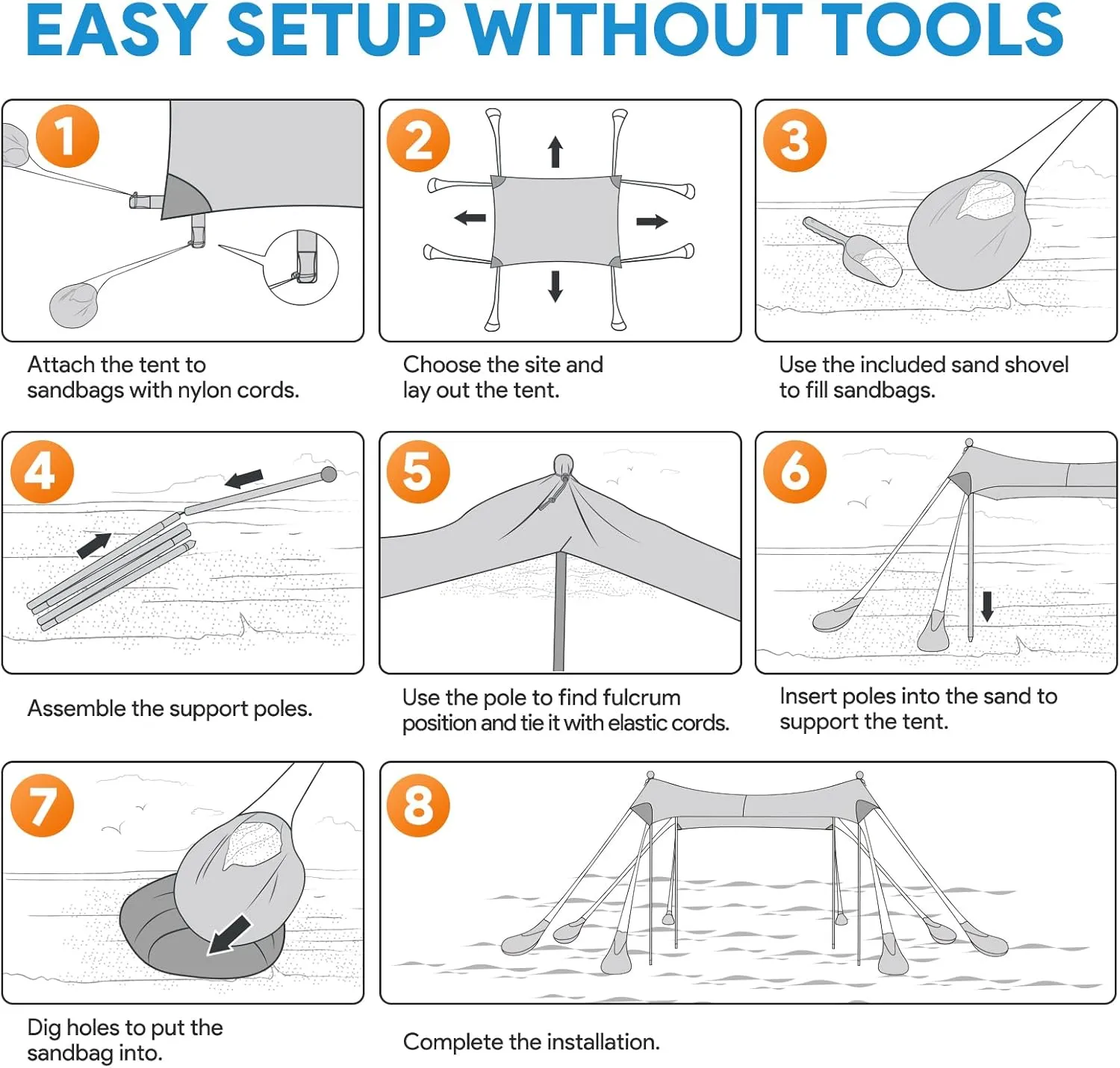 Beach Tent Sun Shelter, 10 x 10 FT Beach Canopy Tent Sun Shade, UPF50  Beach Tent Canopy with 8 Sandbags & 4 Stability Poles, Outdoor Beach Tent for Beach Camping Fishing, Turtle