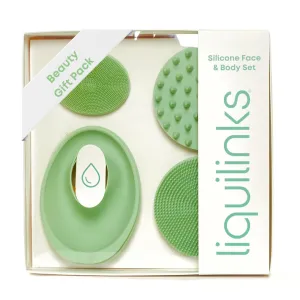 Beauty Gift Set for Face & Body - Spa Kit with Silicone Wristbands, Body Scrubber, Face Buffer & Scalp Exfoliator - Essential Skincare for Teen Girls & Women (Sage Green)