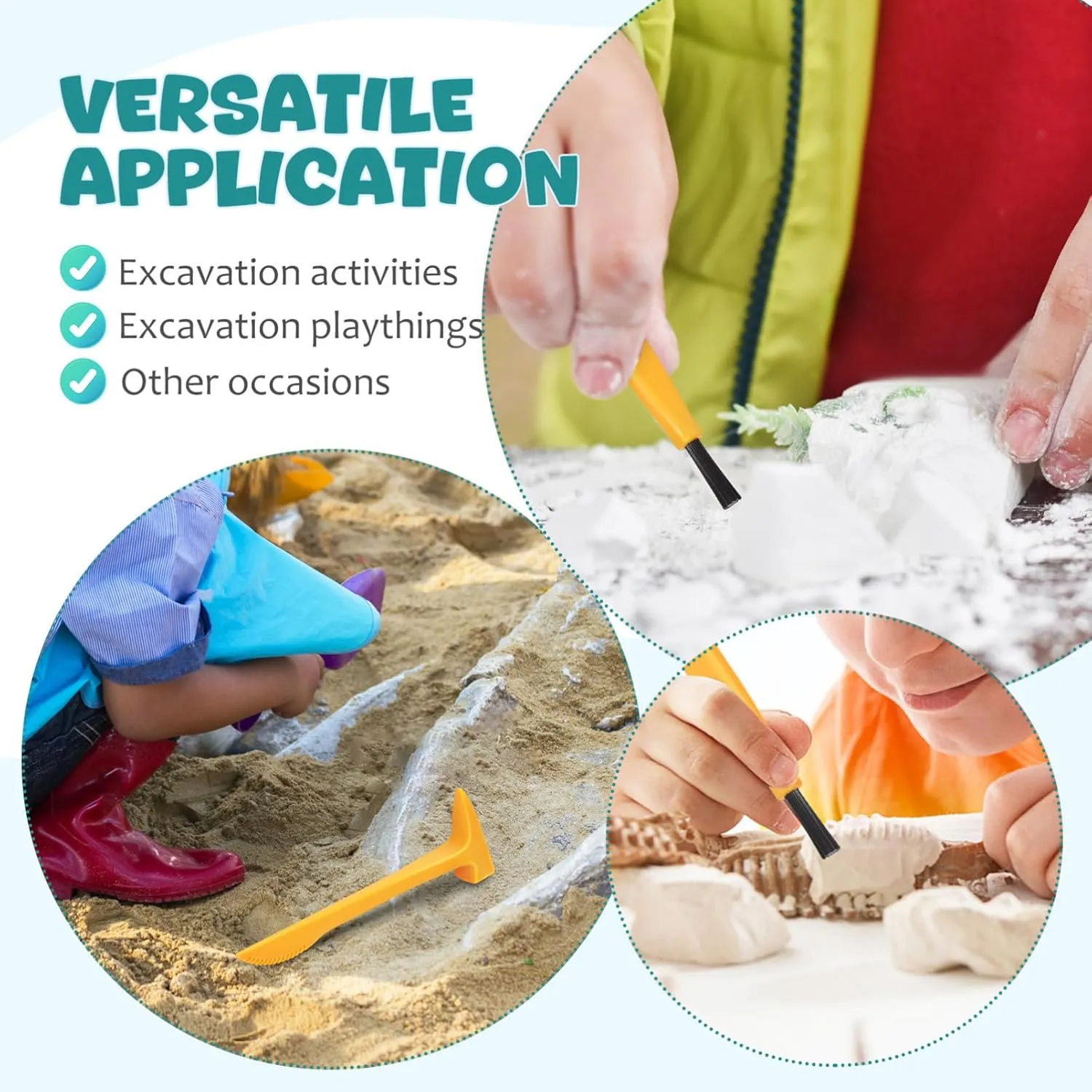 BESTonZON 1set Dinosaur Excavation Tool Kit for Boys and Girls Archaeological Digging Set Hammer Chisel and Brush for Young Paleontologists and Dinosaur