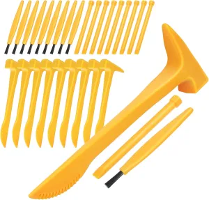 BESTonZON 1set Dinosaur Excavation Tool Kit for Boys and Girls Archaeological Digging Set Hammer Chisel and Brush for Young Paleontologists and Dinosaur