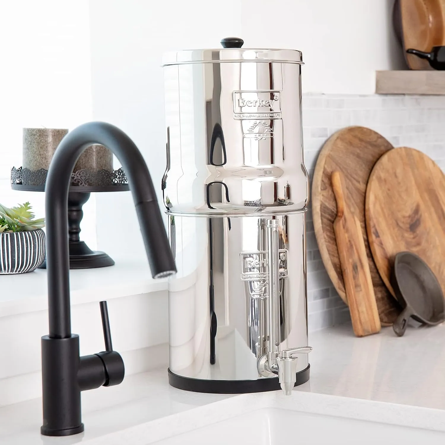 Big Berkey Gravity-Fed Water Filter System with 2 Black Berkey Elements and Stainless Steel Spigot