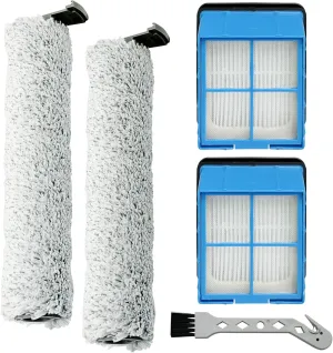 BISSELL 3882 Replacement Roller Brush & Filters, Compatible with CrossWave OmniForce 3882/3883/OmniFind 3967F/3970F Vacuum Cleaner - 2 Rollers   2 Filters   1 Tool