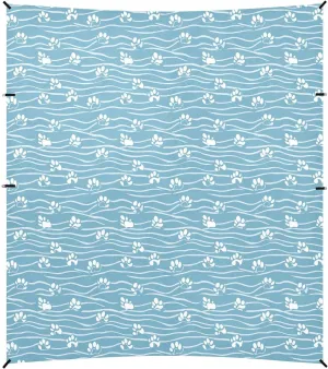 Blue Line Waves Claws Print Foldable Beach Tent UPF50 Water-Resistant Shade Sun Shelter with Sand Shovel for Camping Trips, Fishing, Backyard Fun or Picnics