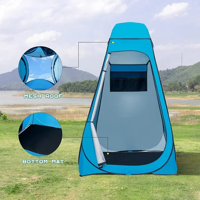 BRIAN & DANY Pop Up Shower Tent, Portable Privacy Camping Changing Tent, Camp Toilet Bathroom Pod with Rain Shelter & Windows, UPF 50  & Waterproof, 47.2" x 47.2" x 74.8"