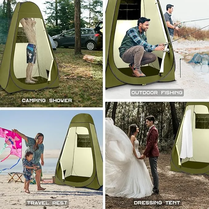 BRIAN & DANY Pop Up Shower Tent, Portable Privacy Camping Changing Tent, Camp Toilet Bathroom Pod with Rain Shelter & Windows, UPF 50  & Waterproof, 47.2" x 47.2" x 74.8"