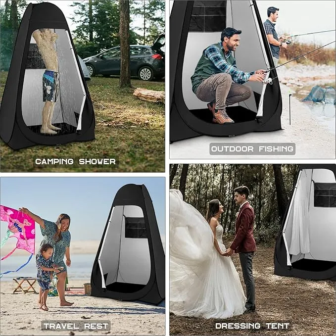 BRIAN & DANY Pop Up Shower Tent, Portable Privacy Camping Changing Tent, Camp Toilet Bathroom Pod with Rain Shelter & Windows, UPF 50  & Waterproof, 47.2" x 47.2" x 74.8"