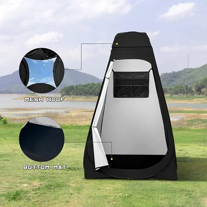 BRIAN & DANY Pop Up Shower Tent, Portable Privacy Camping Changing Tent, Camp Toilet Bathroom Pod with Rain Shelter & Windows, UPF 50  & Waterproof, 47.2" x 47.2" x 74.8"