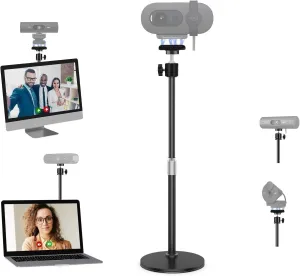 Brio Webcam Stand Holder, Magnetic Webcam Desktop Tripod Mount Compatible with Logitech Brio 101 100/Brio 301 300/Brio 501 500/Brio 4K 2022 2017 version/C270/C310 webcams