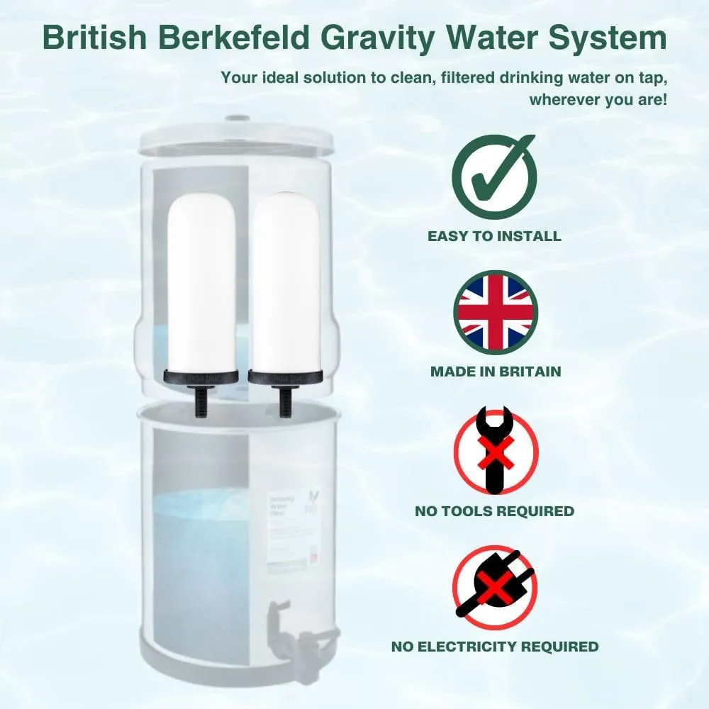British Berkefeld Doulton Ultra Fluoride Ceramic Drinking Water Filter Cartridge for All Gravity Water Filter Systems