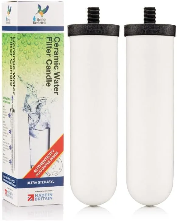 British Berkefeld Doulton ¦ W9121226 ¦ 7" Ultra Sterasyl ¦ Authentic Gravity Drinking Water Ceramic Replacement Candle Element Filter ¦ 8674 ¦ White ¦ (2 Pack) [Energy Class A ]