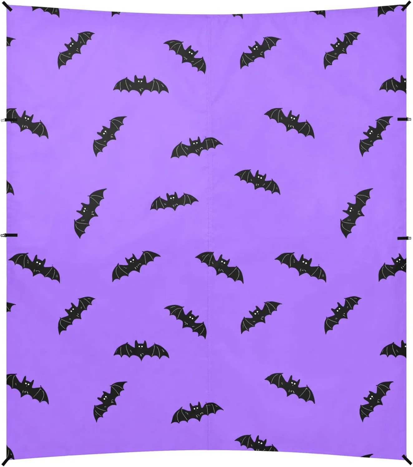 Burbuja Bats on Purple Beach Canopy Windproof Beach Tent Sun Shade with 4 Sandbags & Sand Shovel, Portable Sun Shelter for Family Camping Picnic