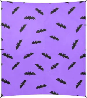 Burbuja Bats on Purple Beach Canopy Windproof Beach Tent Sun Shade with 4 Sandbags & Sand Shovel, Portable Sun Shelter for Family Camping Picnic