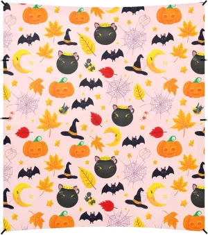 Burbuja Cute Halloween Elements Beach Canopy Windproof Beach Tent Sun Shade with 4 Sandbags & Sand Shovel, Portable Sun Shelter for Family Camping Picnic