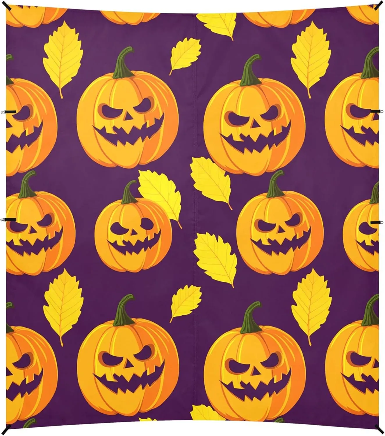 Burbuja Pumpkins Fallen Leaves Beach Canopy Windproof Beach Tent Sun Shade with 4 Sandbags & Sand Shovel, Portable Sun Shelter for Family Camping Picnic