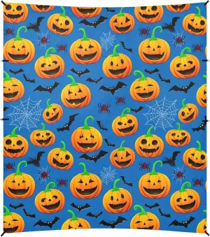 Burbuja Pumpkins with Facial Expressions Beach Canopy Windproof Beach Tent Sun Shade with 4 Sandbags & Sand Shovel, Portable Sun Shelter for Family Camping Picnic