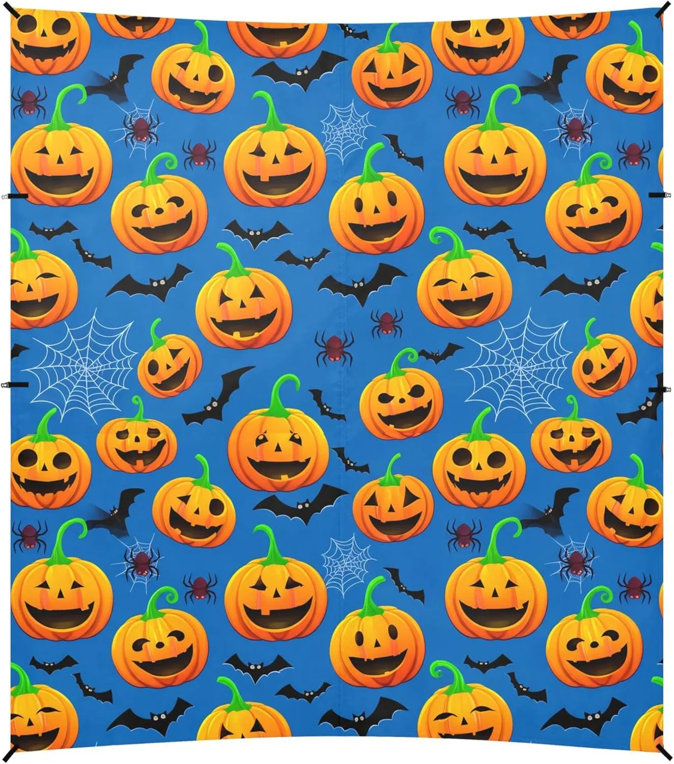 Burbuja Pumpkins with Facial Expressions Beach Canopy Windproof Beach Tent Sun Shade with 4 Sandbags & Sand Shovel, Portable Sun Shelter for Family Camping Picnic