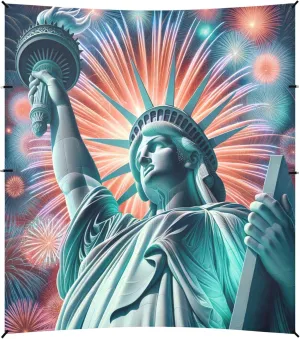 Burbuja Statue of Liberty Beach Canopy Windproof Beach Tent Sun Shade with 4 Sandbags & Sand Shovel, Portable Sun Shelter for Family Camping Picnic