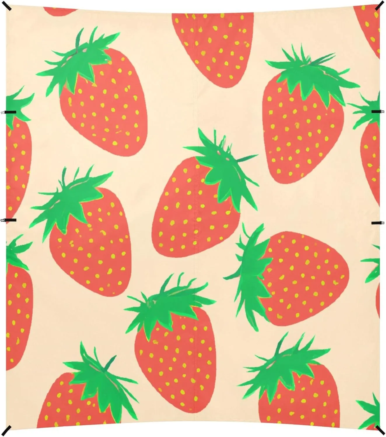 Burbuja Strawberries Fruit Beach Canopy Windproof Beach Tent Sun Shade with 4 Sandbags & Sand Shovel, Portable Sun Shelter for Family Camping Picnic