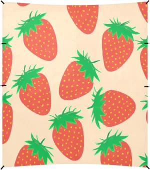 Burbuja Strawberries Fruit Beach Canopy Windproof Beach Tent Sun Shade with 4 Sandbags & Sand Shovel, Portable Sun Shelter for Family Camping Picnic