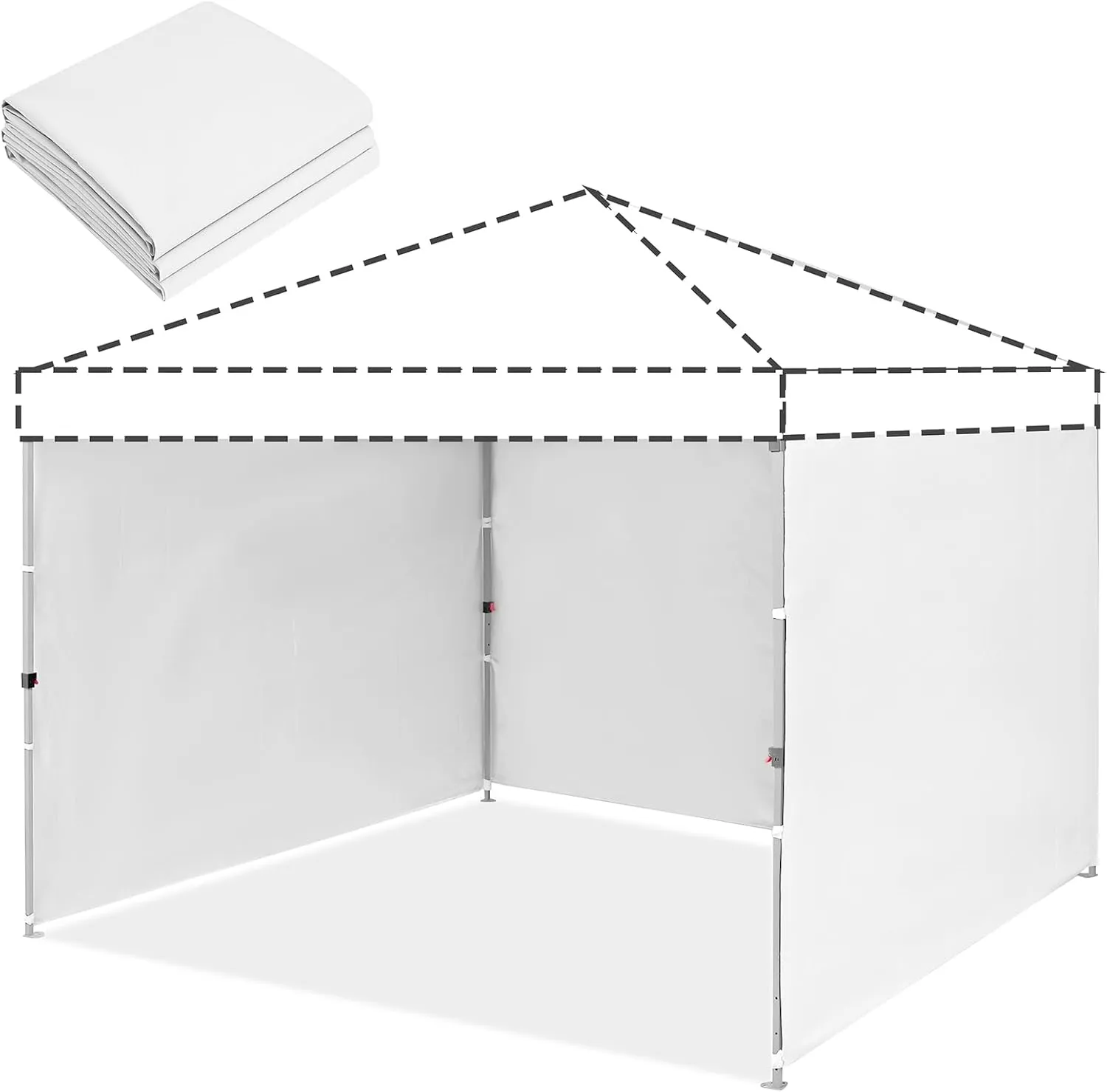 Canopy Tent Sidewall for 10x10 Wall Tent, Canopy Shade Wall Tent Cover with Waterproof and 99% UV Protection Fabric, 3PCS Outdoor Canopy Curtains