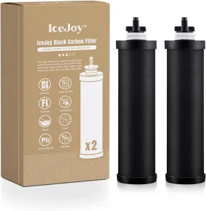 Carbon Rods (2 PACK) for Gravity Water Filtration System - Replacement for Berkey® BB9-2® Black Filters, Berkey® Gravity Water Filter System and Other Filter System NSF/ANSI 42 Certification