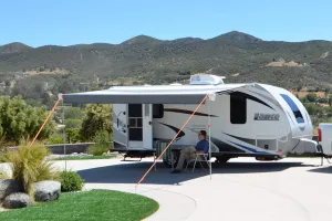 Carefree RV Awning Stabilizer Kit – Adjustable Height Poles for Awning Stabilization – Pole & Tie Down Kit - RV Awning Support & Accessories, Extends Up to 108"