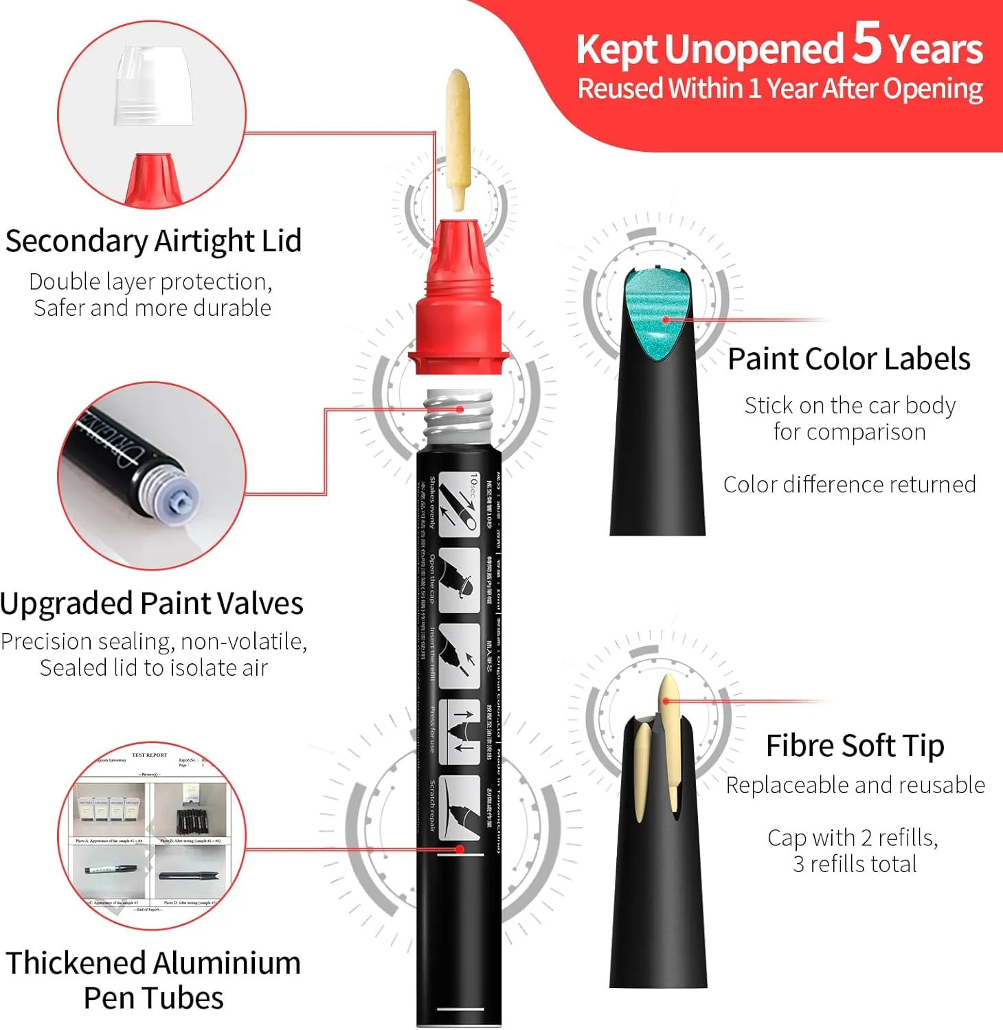Carhoo K1X Crystal White Pearl Tricoat Compatible with Subaru Exact Match Touch Up Paint Pen - 0.56 Fl Oz(16ml)