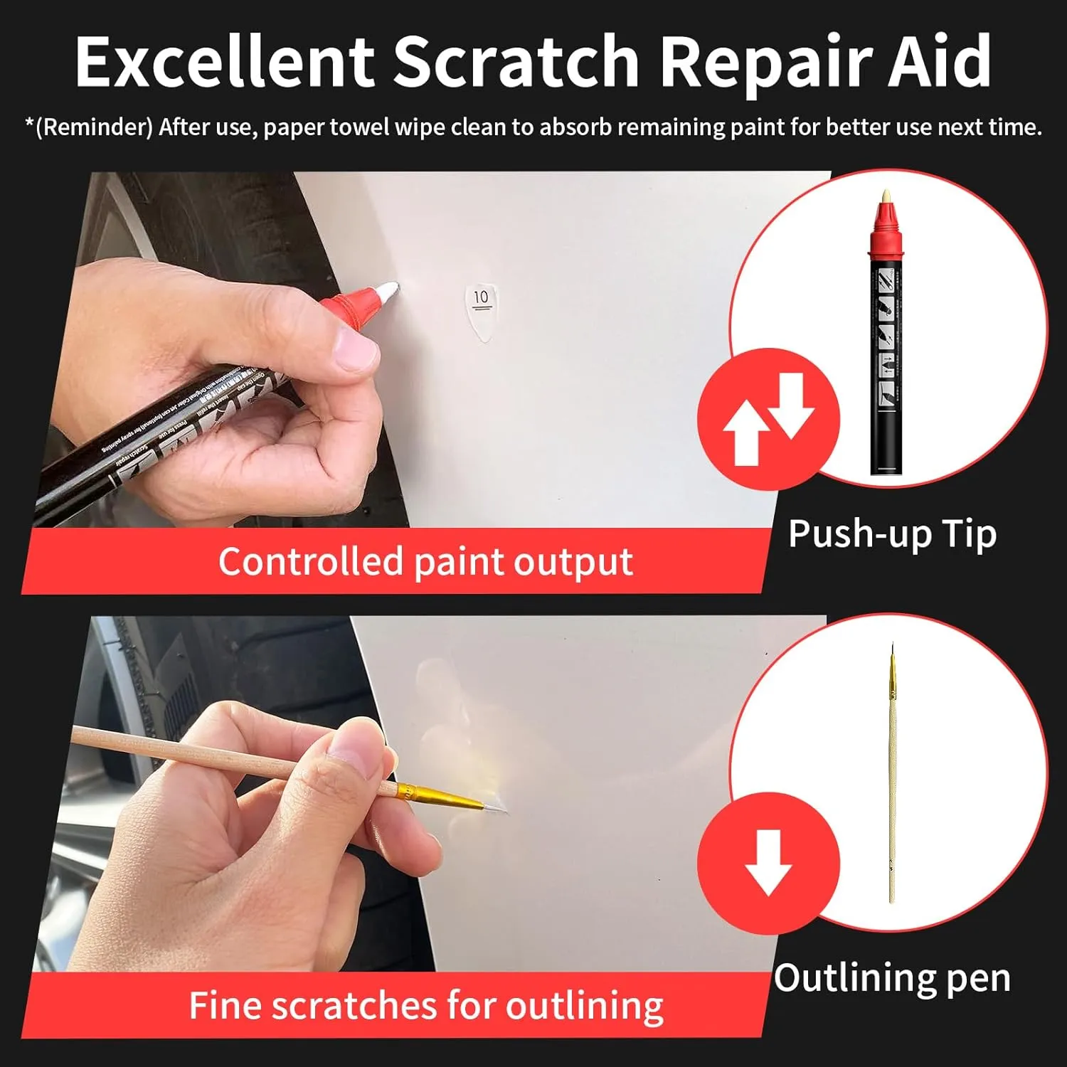 Carhoo K1X Crystal White Pearl Tricoat Compatible with Subaru Exact Match Touch Up Paint Pen - 0.56 Fl Oz(16ml)