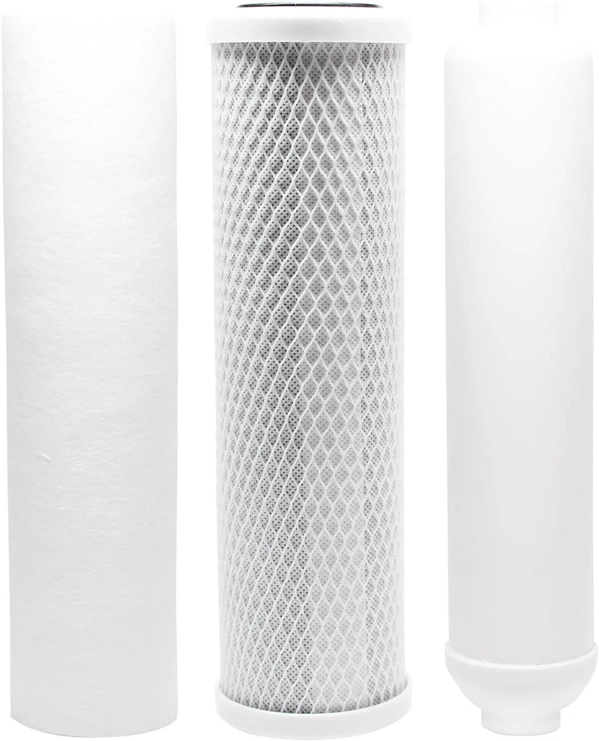 CFS – 3 Pack Replacement Water Filter Kit Includes Carbon Block, Polypropylene Sediment, & Inline Cartridges Compatible with Vertex PT 4.0 RO System Models – Removes Bad Taste & Odor – White