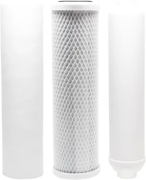 CFS – 3 Pack Replacement Water Filter Kit Includes Carbon Block, Polypropylene Sediment, & Inline Cartridges Compatible with Vertex PT 4.0 RO System Models – Removes Bad Taste & Odor – White